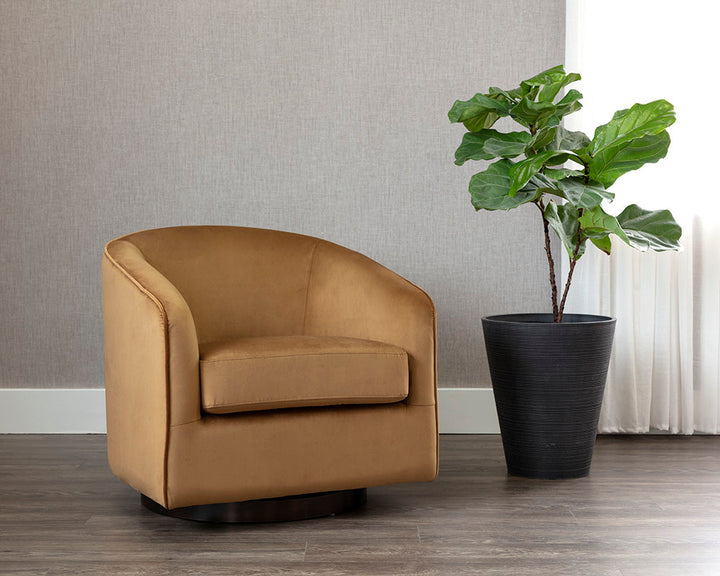 Hazel Swivel Lounge Chair - Dark Bronze