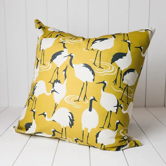 B.i. Pillow WINTER CRANE | GOLDENROD