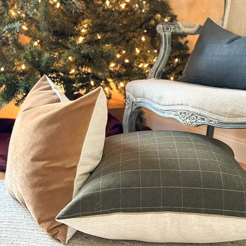 B.i. Pillow WOOL PLAID | Moss