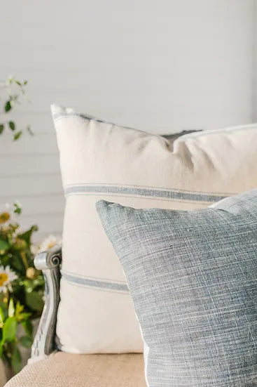 B.i. Pillow - FARMHOUSE STRIPE - BLUE