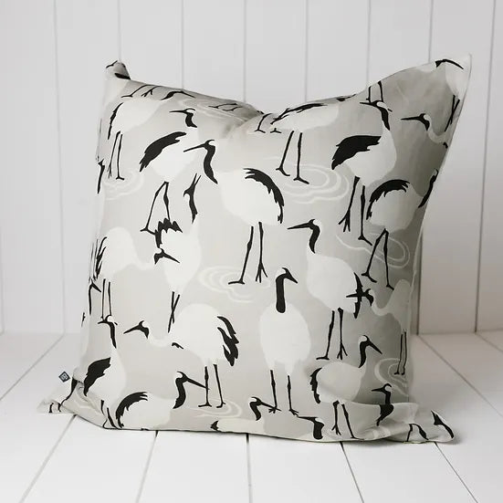 B.i. Pillow WINTER CRANE | LINEN